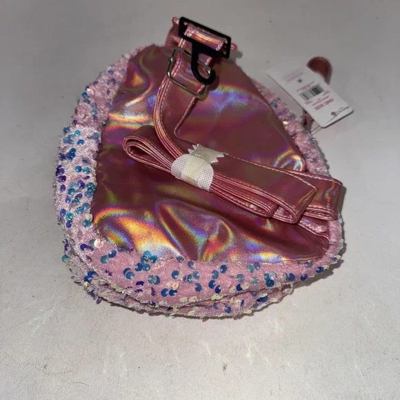 Justice Preowned Girls Mini Backpack/Silver Sparkle - Picture 2 of 4